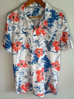 Puma Golf Nassau Floral Men’s Polo Shirt Size M/L Tropical Light Weight Stretch
